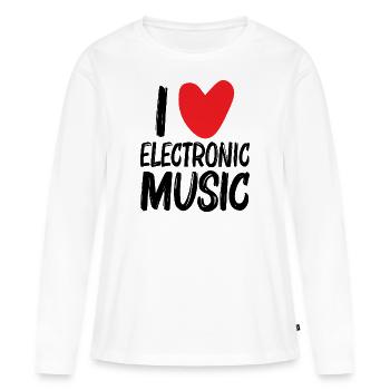 I Love Electronic Music - Women's Premium Organic Long Sleeve Shirt - white - Front - Julia (174cm)
