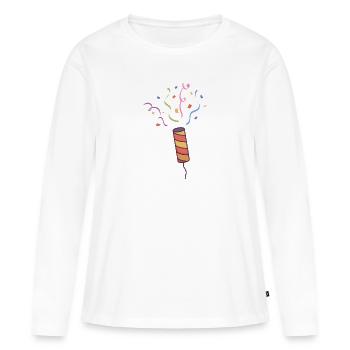 Confettis colorés - T-shirt manches longues Premium bio Femme - blanc - Devant - Julia (174cm)