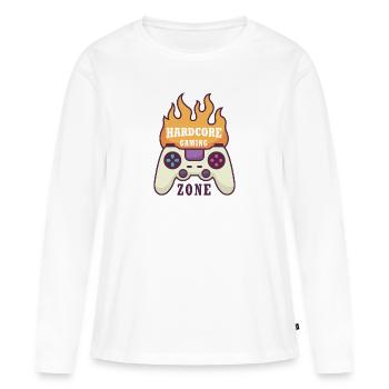 Gamepad on Fire - Women's Premium Organic Long Sleeve Shirt - white - Front - Julia (174cm)