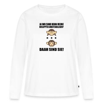 Kollegen Abschied Arbeit Rente lustiger Spruch - Frauen Premium Bio Langarmshirt - Weiß - Vorne - Julia (174cm)