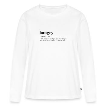 Pizza aux spaghettis en colère Hangry Hunger Foodlover - T-shirt manches longues Premium bio Femme - blanc - Devant - Julia (174cm)