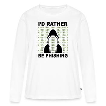 I’d rather be phishing Hacker Code Progammierer - T-shirt manches longues Premium bio Femme - blanc - Devant - Julia (174cm)