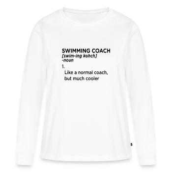 Schwimmen Schwimmer Schwimmerin Bademeister Wasser - Frauen Premium Bio Langarmshirt - Weiß - Vorne - Julia (174cm)