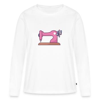 Sewing machine - Women's Premium Organic Long Sleeve Shirt - white - Front - Julia (174cm)