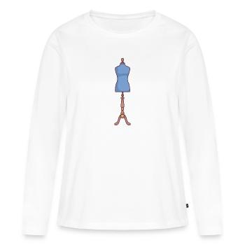 Mannequin de corps féminin pour la couture - T-shirt manches longues Premium bio Femme - blanc - Devant - Julia (174cm)