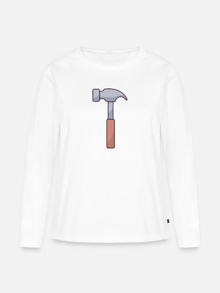 Cartoon Hammer - Frauen Premium Bio Langarmshirt - Weiß