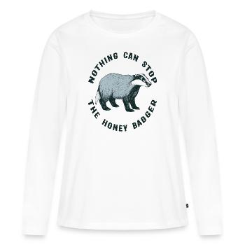 j'aime le blaireau j'aime le blaireau blaireau blaireau forêt - T-shirt manches longues Premium bio Femme - blanc - Devant - Julia (174cm)