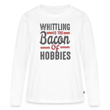 whittling schnitzen bacon schnitzer baum holz - Frauen Premium Bio Langarmshirt - Weiß - Vorne - Julia (174cm)