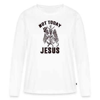 diable satan pas aujourd'hui satan diable l'enfer aime - T-shirt manches longues Premium bio Femme - blanc - Devant - Julia (174cm)