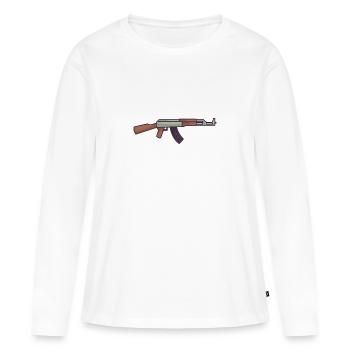 Ensemble d'armes à feu militaire - T-shirt manches longues Premium bio Femme - blanc - Devant - Julia (174cm)