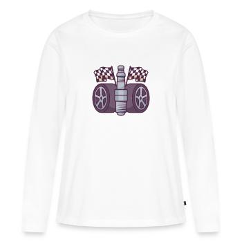 Sport - Frauen Premium Bio Langarmshirt - Weiß - Vorne - Julia (174cm)