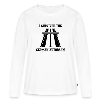 j'ai survécu à l'autoroute allemande j'ai survécu - T-shirt manches longues Premium bio Femme - blanc - Devant - Julia (174cm)