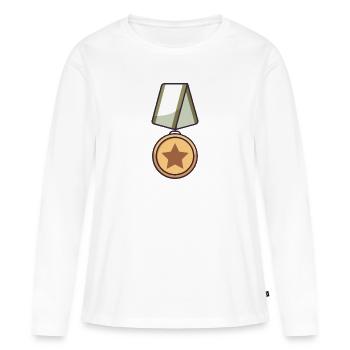 Médaille militaire - T-shirt manches longues Premium bio Femme - blanc - Devant - Julia (174cm)