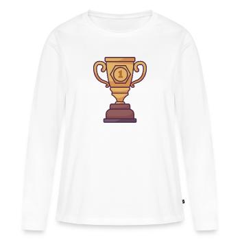Marathon-Trophäe - Frauen Premium Bio Langarmshirt - Weiß - Vorne - Julia (174cm)