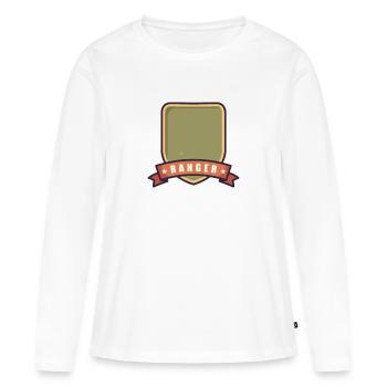 Badge de Ranger - T-shirt manches longues Premium bio Femme - blanc - Devant - Julia (174cm)