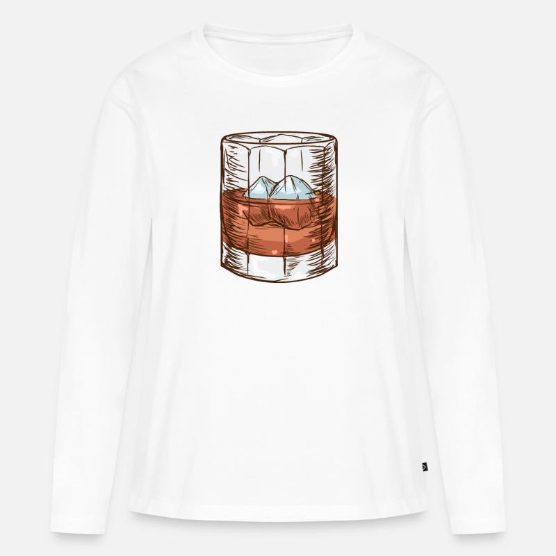 alcool - Maglia a maniche lunghe ecologica premium da donna - bianco