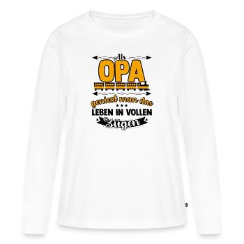 Modelleisenbahn - Frauen Premium Bio Langarmshirt - Weiß - Vorne - Julia (174cm)