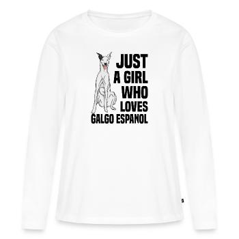 Galgo Espanol - T-shirt manches longues Premium bio Femme - blanc - Devant - Julia (174cm)