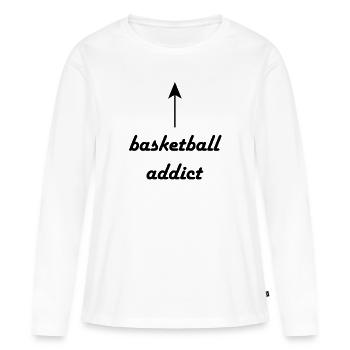 Basketteur basketteur - T-shirt manches longues Premium bio Femme - blanc - Devant - Julia (174cm)