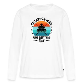 Pool Billard Queue Billardspieler Retro Vintage - Frauen Premium Bio Langarmshirt - Weiß - Vorne - Julia (174cm)