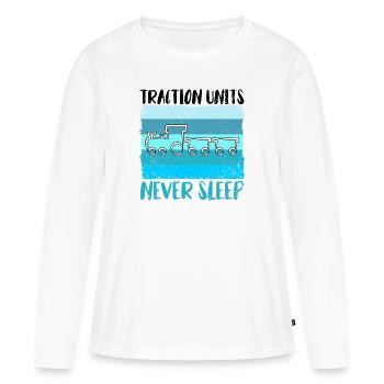 Train train train conducteurs de train - T-shirt manches longues Premium bio Femme - blanc - Devant - Julia (174cm)