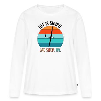 Planeurs Planeurs Planeurs Planeurs - T-shirt manches longues Premium bio Femme - blanc - Devant - Julia (174cm)