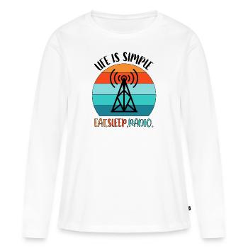 Amateur Radio Radio Radio Radio Radio Amateur Vintage - T-shirt manches longues Premium bio Femme - blanc - Devant - Julia (174cm)