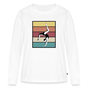 Gymnastique, Gymnaste - Gymnastique rétro - T-shirt manches longues Premium bio Femme - blanc - Devant - Julia (174cm)
