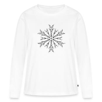 Mandala Lines Abstract Shape Pattern - T-shirt manches longues Premium bio Femme - blanc - Devant - Julia (174cm)