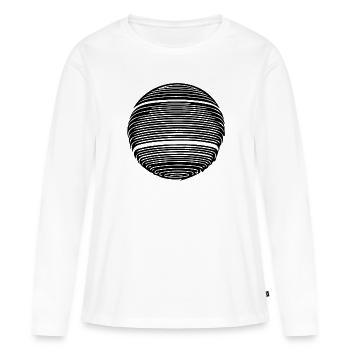 Sphère de planète géométrique avec rayures - T-shirt manches longues Premium bio Femme - blanc - Devant - Julia (174cm)