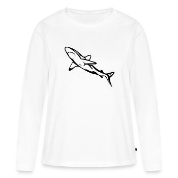 Élégant requin d’eau profonde - T-shirt manches longues Premium bio Femme - blanc - Devant - Julia (174cm)