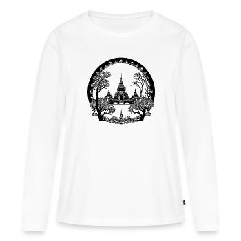 Thailand Tempel Anlage Traum Urlaub Land - Frauen Premium Bio Langarmshirt - Weiß - Vorne - Julia (174cm)