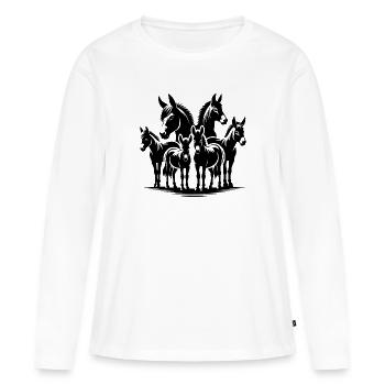 Groupes d’ânes Portrait Images - T-shirt manches longues Premium bio Femme - blanc - Devant - Julia (174cm)