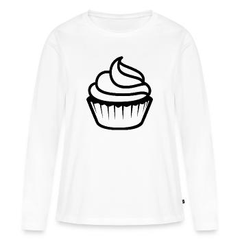 Muffin - T-shirt manches longues Premium bio Femme - blanc - Devant - Julia (174cm)
