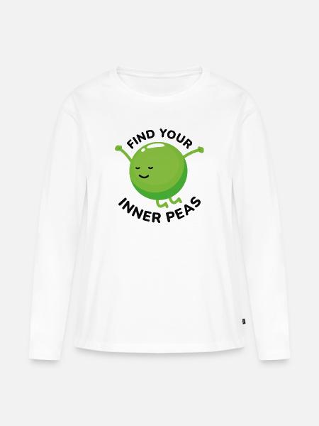 Finde deine inneren Erbsen - Frauen Premium Bio Langarmshirt - Weiß