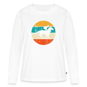 Pferderennen Pferderennsport Rennpferd Rennbahn - Frauen Premium Bio Langarmshirt - Weiß - Vorne - Julia (174cm)