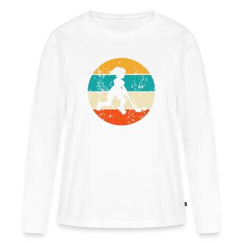 Feldhockeyspielerin Feldhockey Fieldhockey Hockey - Frauen Premium Bio Langarmshirt - Weiß - Vorne - Julia (174cm)