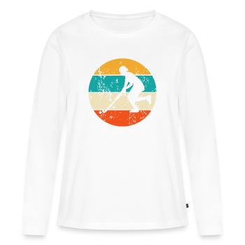 Feldhockeyspielerin Feldhockey Fieldhockey Hockey - Frauen Premium Bio Langarmshirt - Weiß - Vorne - Julia (174cm)