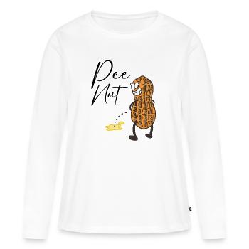 Pee nut - T-shirt manches longues Premium bio Femme - blanc - Devant - Julia (174cm)