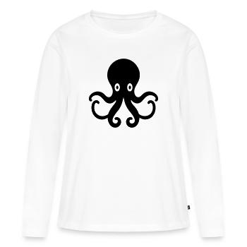 Pieuvre - T-shirt manches longues Premium bio Femme - blanc - Devant - Julia (174cm)