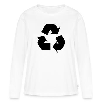 recyclage - T-shirt manches longues Premium bio Femme - blanc - Devant - Julia (174cm)