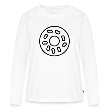 donut - T-shirt manches longues Premium bio Femme - blanc - Devant - Julia (174cm)