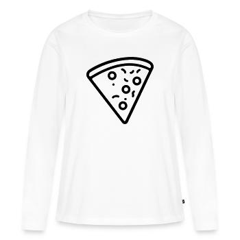 Pizza slice - Women's Premium Organic Long Sleeve Shirt - white - Front - Julia (174cm)