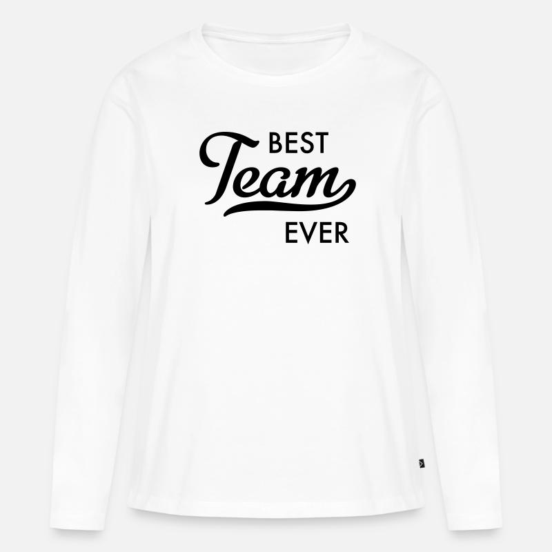 Bestes Team - Frauen Premium Bio Langarmshirt - Weiß