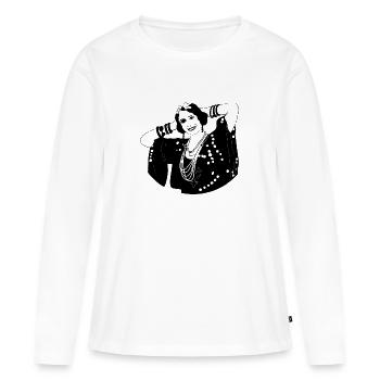 Badia Massabni Legends Collection - Frauen Premium Bio Langarmshirt - Weiß - Vorne - Julia (174cm)