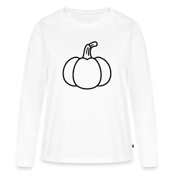 citrouille - T-shirt manches longues Premium bio Femme - blanc - Devant - Julia (174cm)