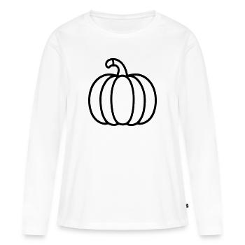 citrouille - T-shirt manches longues Premium bio Femme - blanc - Devant - Julia (174cm)
