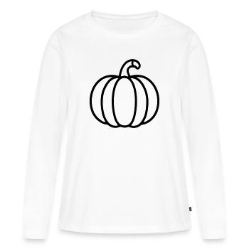 citrouille - T-shirt manches longues Premium bio Femme - blanc - Devant - Julia (174cm)