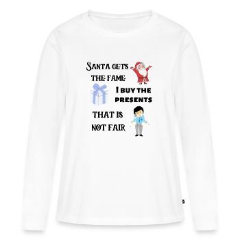 Santa gets the fame - Women's Premium Organic Long Sleeve Shirt - white - Front - Julia (174cm)