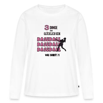 Baseball Was Sonst Spiel Baseballerspielerin Spiel - Frauen Premium Bio Langarmshirt - Weiß - Vorne - Julia (174cm)
